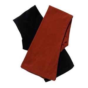 Cat & Jack Leggings Flared Stretch Black & Burnt Orange Girls (S) 6/7 (Lot Of 2)
